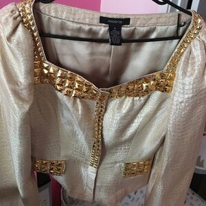 Gold studded blazer